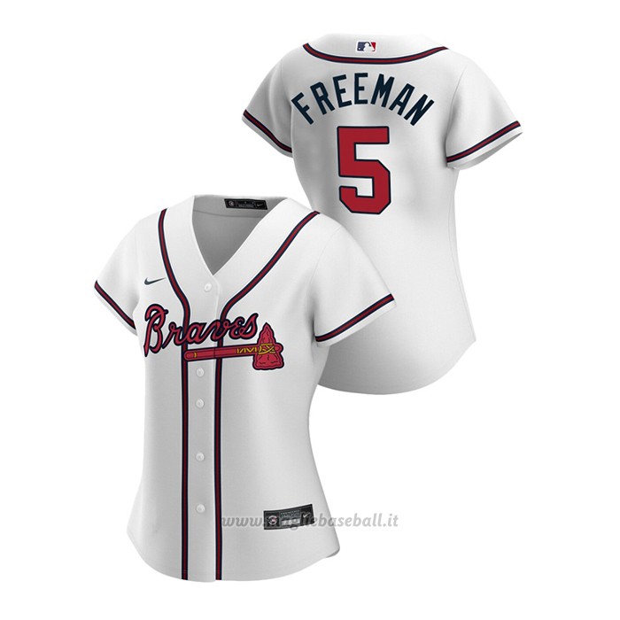 Maglia Baseball Donna Atlanta Braves Freddie Freeman 2020 Replica Primera Bianco